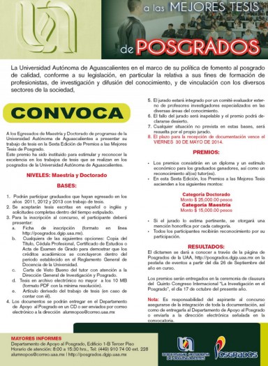 277 Convocatoria Premio Tesis Posgrado