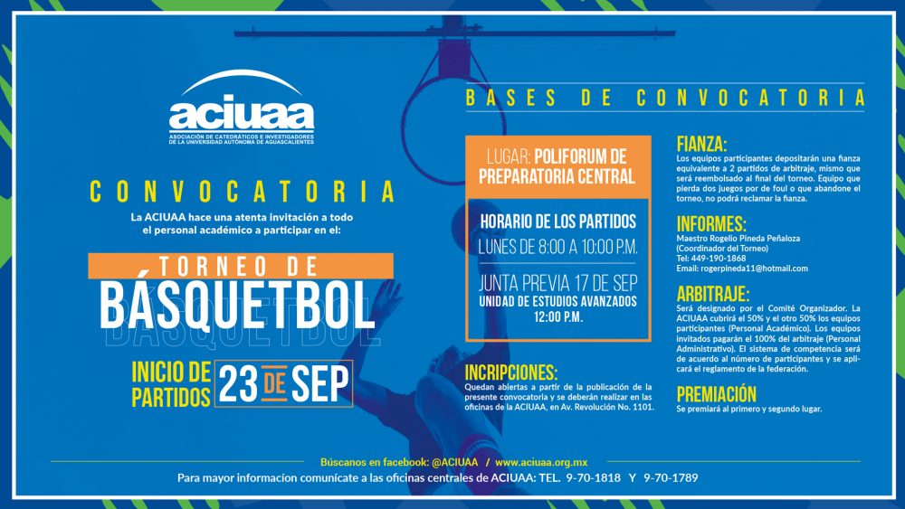 Torneo de Básquetbol ACIUAA - UAA | Universidad Autónoma de Aguascalientes  | UAA | Universidad Autónoma de Aguascalientes