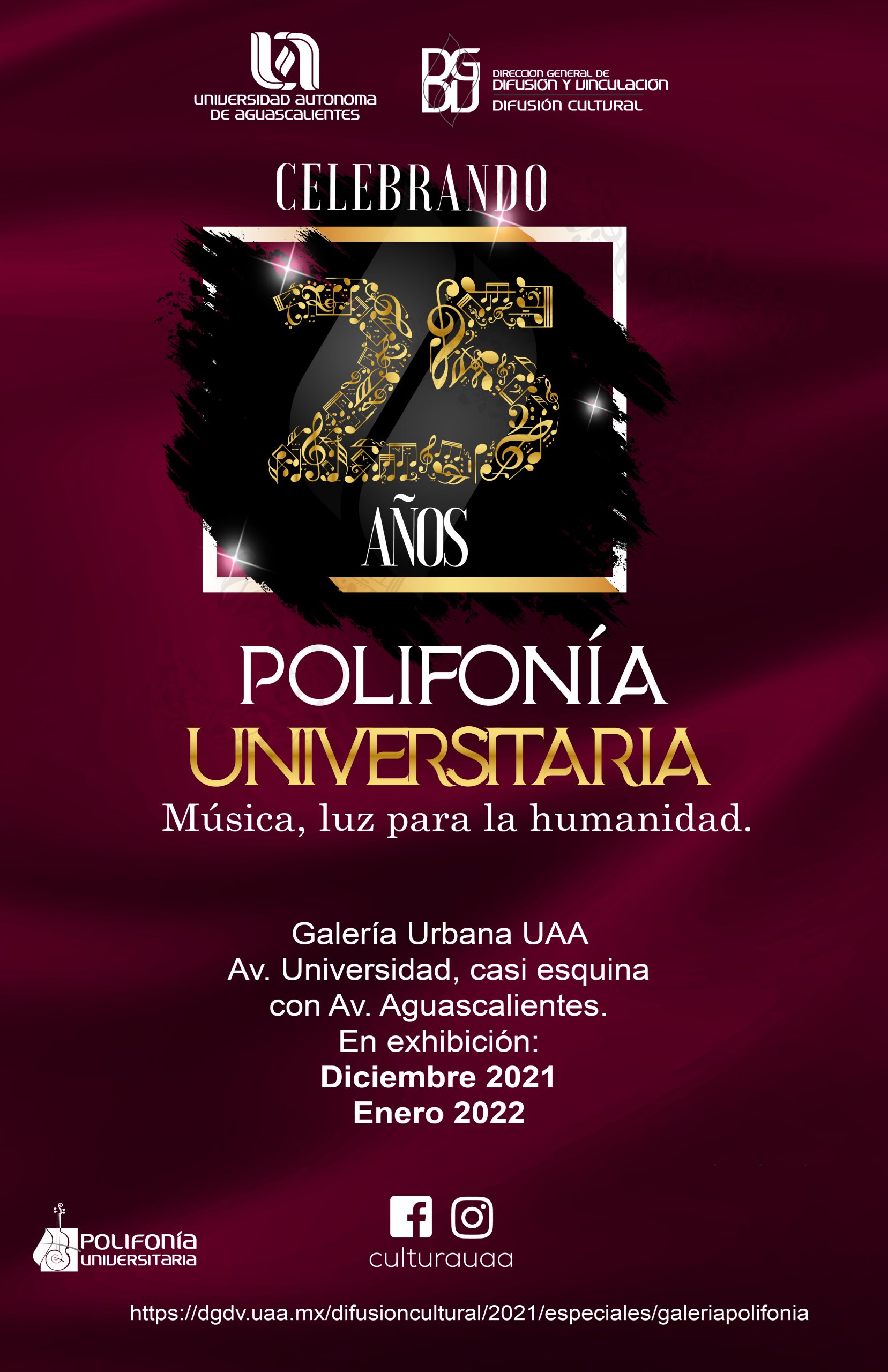 Galería Urbana “25 Aniversario Polifonía Universitaria. Música, luz para la humanidad”