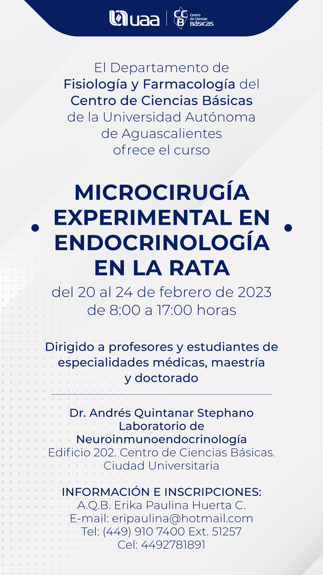 Curso Microcirugía Experimental en Endocrinología en la Rata