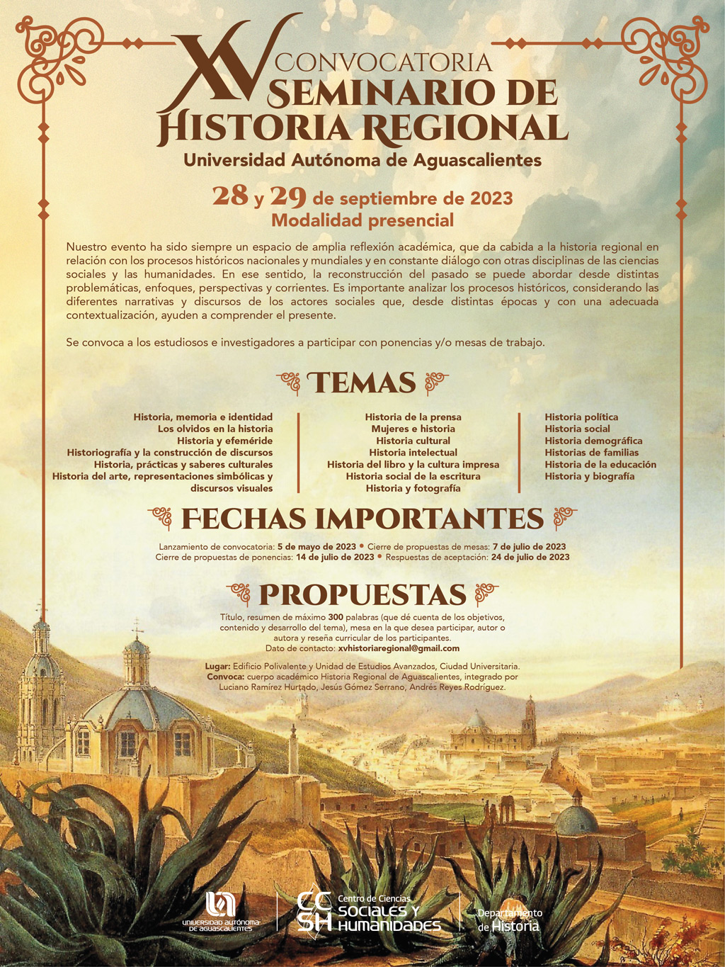 Convocatoria del XV Seminario de Historia Regional