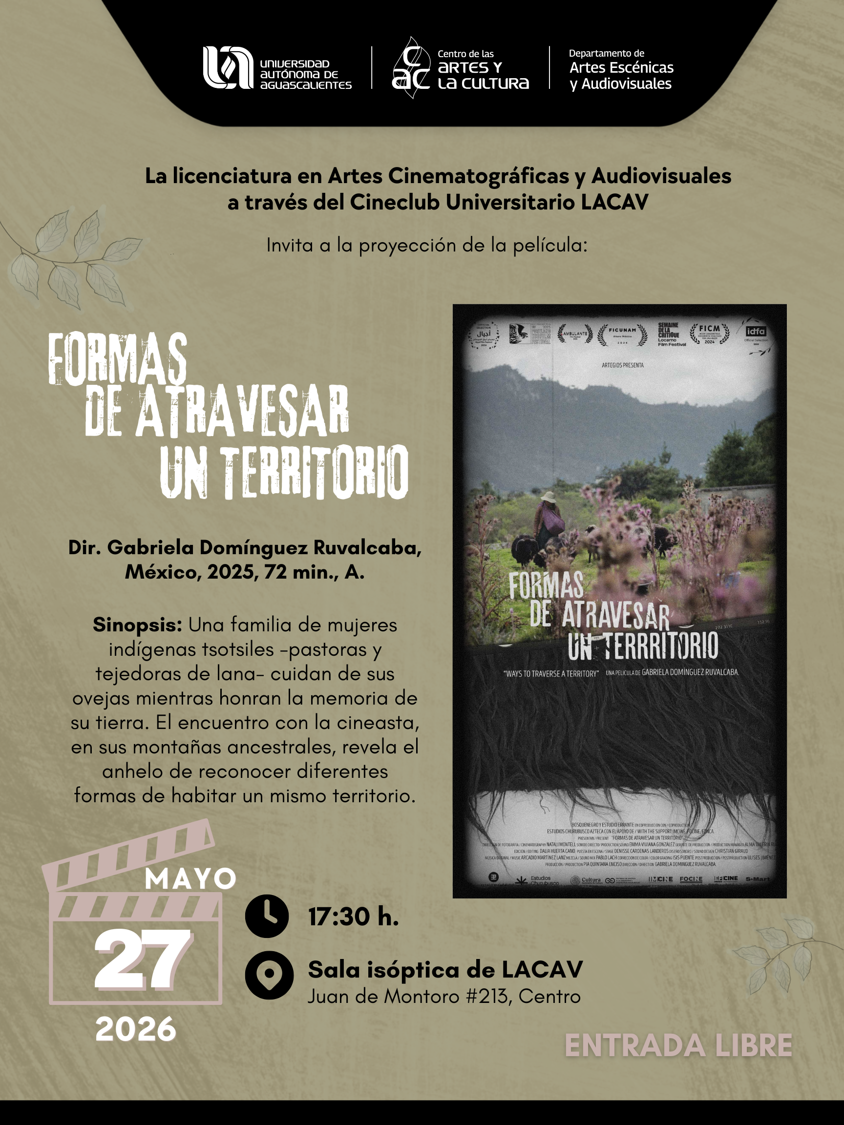 Proyección de la película “Formas de atravesar un territorio”