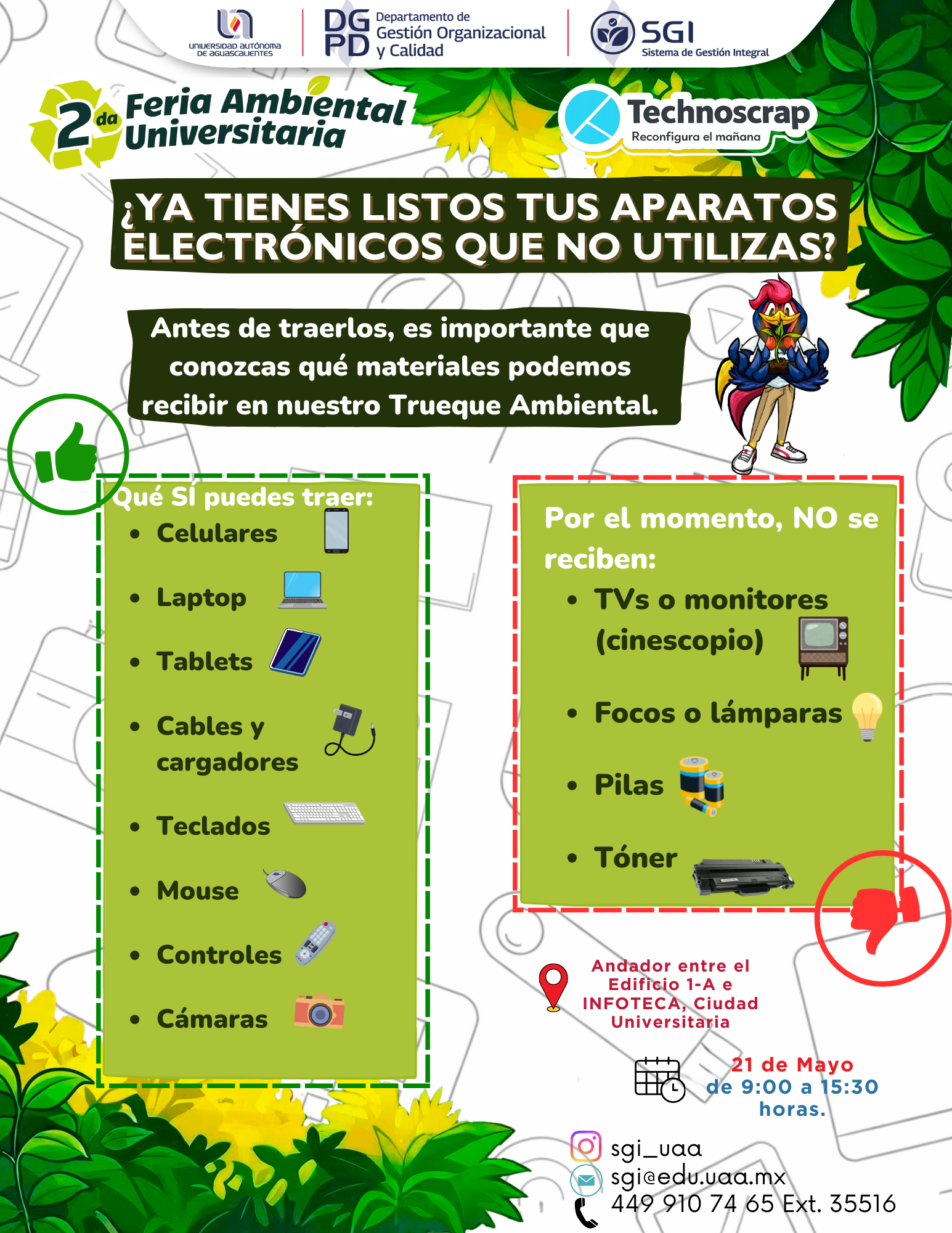 Recolección de residuos electrónicos/Feria Ambiental Universitaria 2026