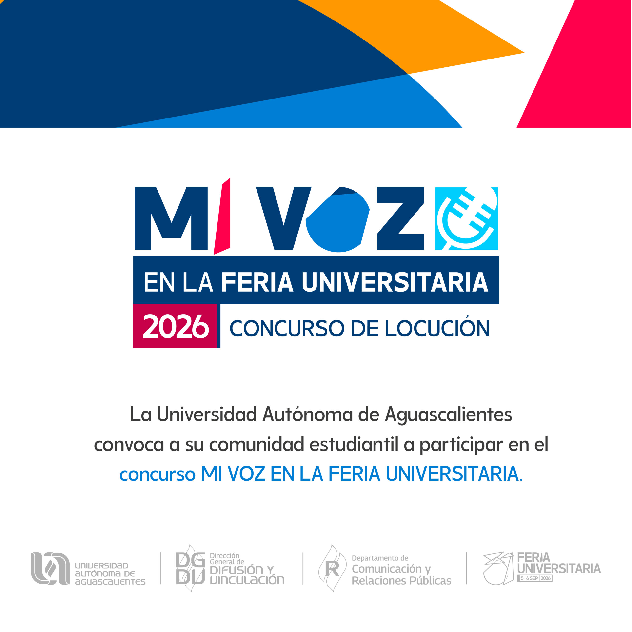 CONCURSO DE LOCUCIÓN “MI VOZ EN LA FERIA UNIVERSITARIA 2026”