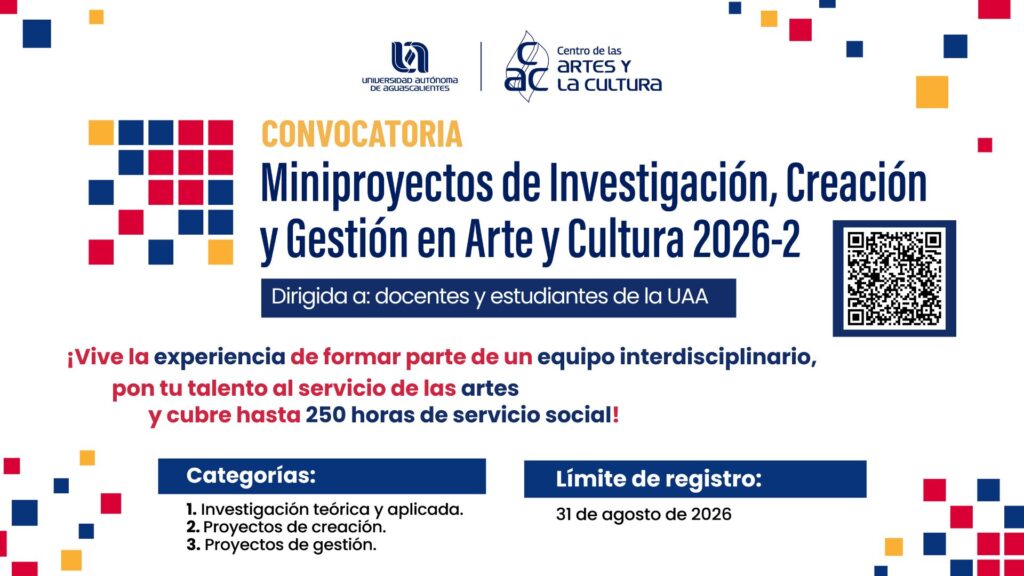 Convocatoria | Miniproyectos de Investigación, Creación y Gestión en Arte y Cultura 2026-2