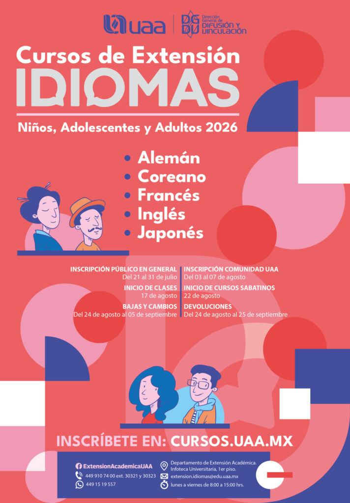 CURSOS DE EXTENSIÓN DE IDIOMAS 2º PERIODO 2026
